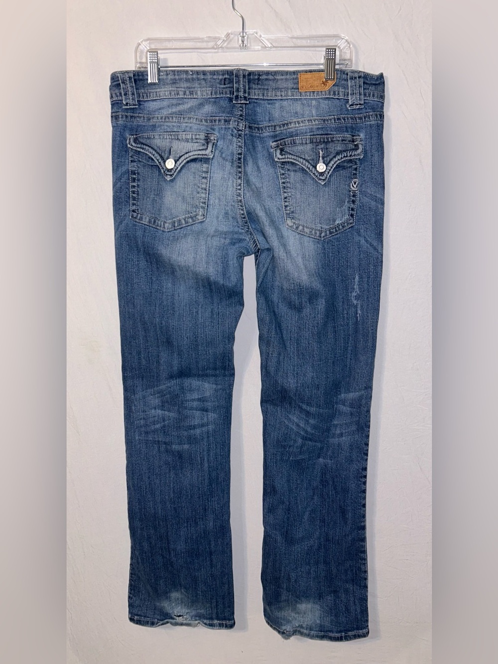 Vigoss the New York Mid-Rise Distressed Bootcut Jeans 13 hems worn - Picture 3 of 9